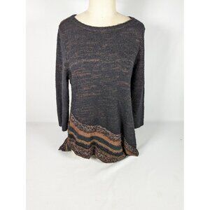 Chicos 1 Womens Sharkbite Hem Sweater Essential Classic Athleisure S/8